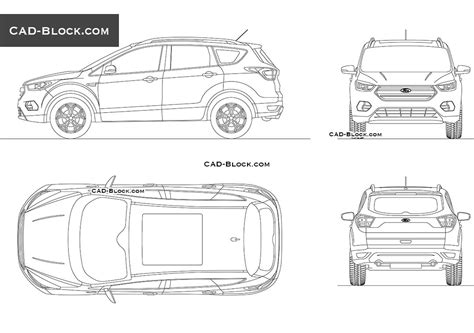 Ford Escape Cad Block 2d Dwg Model