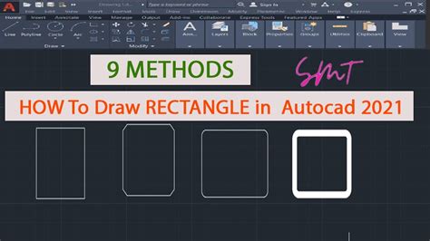 How To Draw Rectangle In Autocad 2021 Create Rectangle 9 Methods In