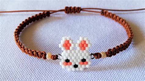 Pulsera De Conejo En Chaquira Miyuki Utsiekame Artesan As Hacer