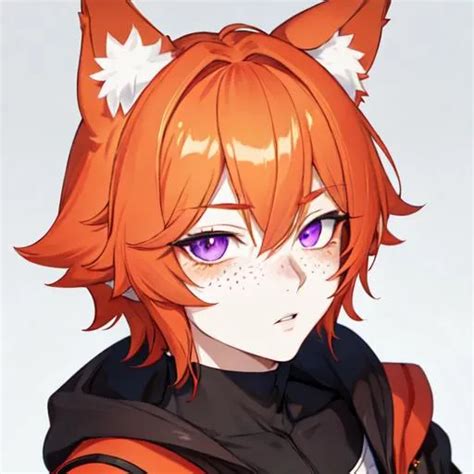 Erikku Male Catboy Short Ginger Hair Freckles Rig