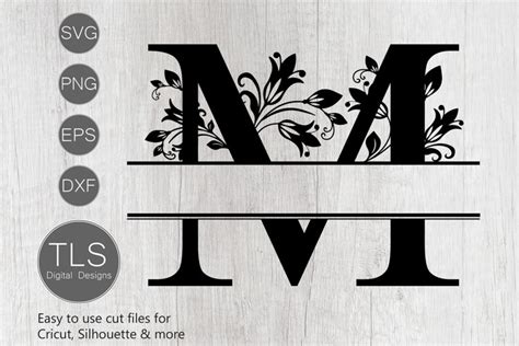 Split Monogram Letter M SVG, Letter M Monogram SVG (415175)