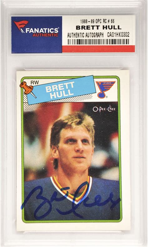 Brett Hull Hockey Slabbed Autographed Rookie Cards