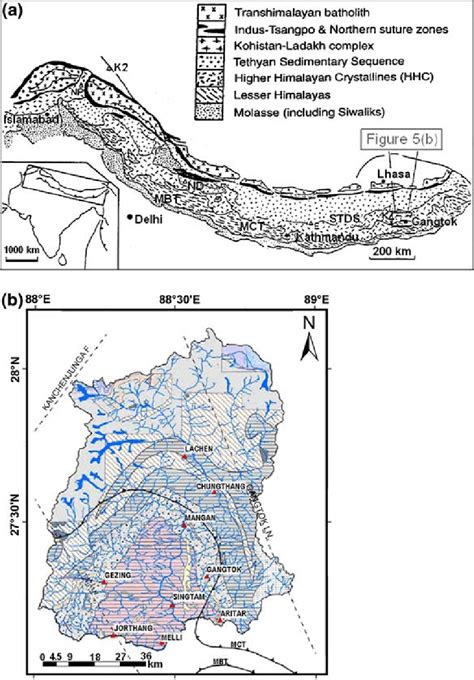 A Generalized Geological Map Of The Himalayas Showing Different