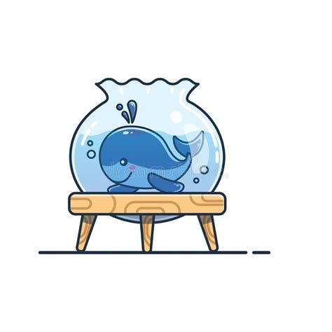 Illustration Of Baby Whale In Aquarium Stock Illustration