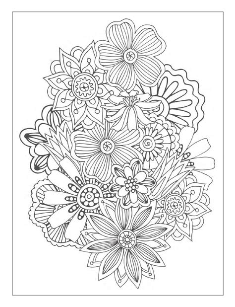 Beautiful Flowers Detailed Floral Designs Coloring Book Preview