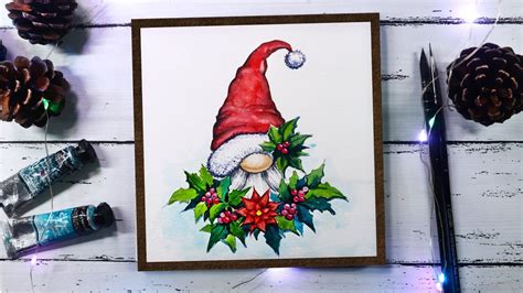 Christmas Gnomes Watercolor Painting Tutorial Watercolor Holiday