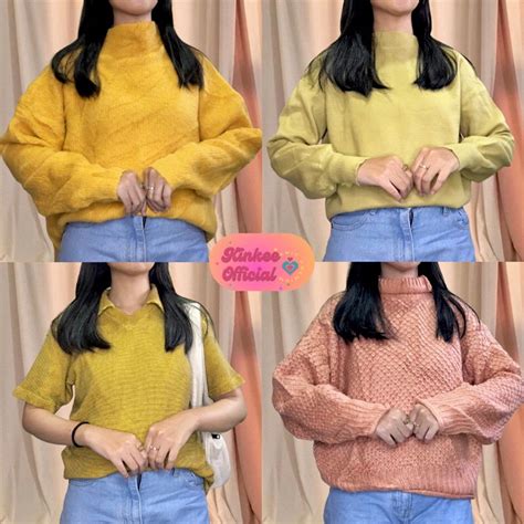 Jual COD SWEATER CARDIGAN RAJUT PREMIUM YELLOW KUNING MUSTARD LEMON