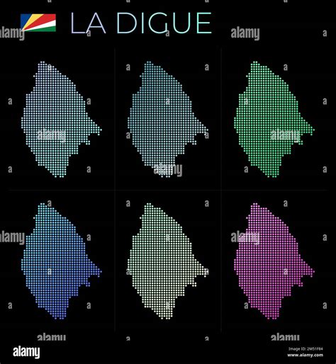 La Digue Dotted Map Set Map Of La Digue In Dotted Style Borders Of