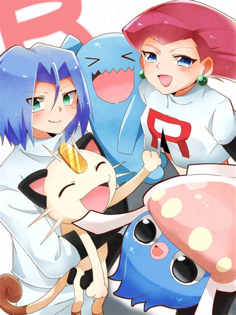 Jessie James Meowth Wobbuffet And Inkay Pokemon And 1 More Drawn