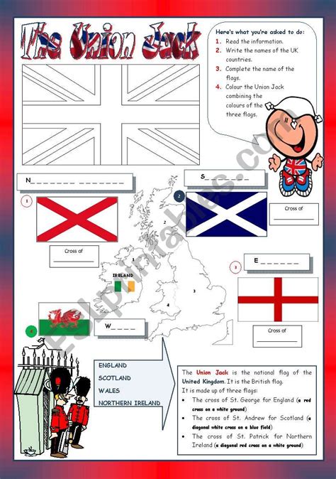 The Union Jack Esl Worksheet By Mariaolimpia