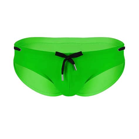 TiaoBug Men Drawstring Front Removable Padded Bulge Pouch Swimwear Bikini Swim Briefs Underwear