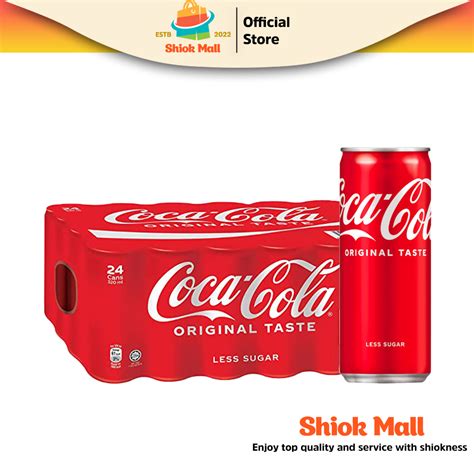 Coca Cola Coke Original Less Sugar 24 Cans 320ml Min 6 Months