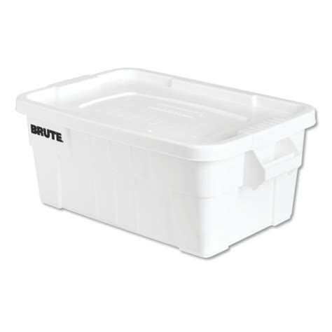 Rubbermaid BRUTE Tote With Lid 14 Gal 17w X 28d X 11h White 9S30WHIEA