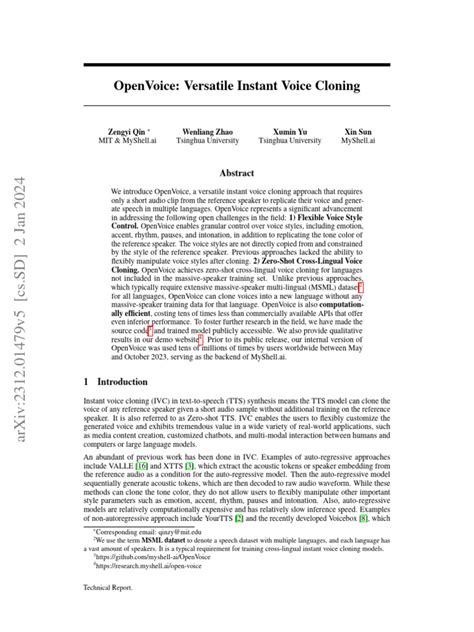 Openvoice Versatile Instant Voice Cloning Download Free Pdf Speech Synthesis Human