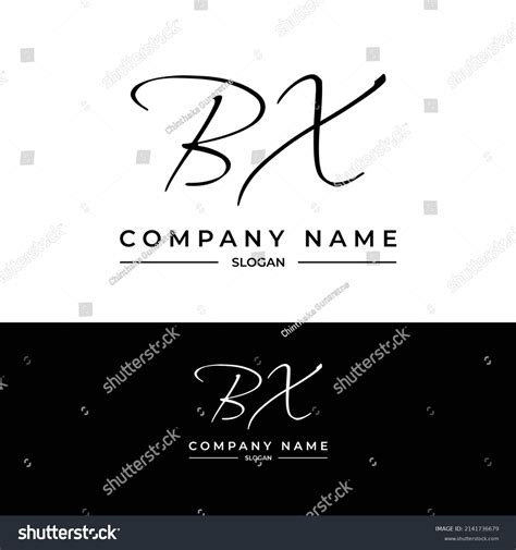 Bx Letters Signature Logo Handwriting Logo Stock Vector Royalty Free