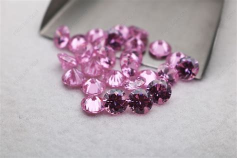 Loose Cz Pink Color Round Shape Faceted Cut With Drilled Hole Mm