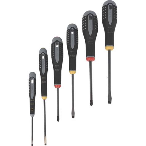 Bahco Slotted Phillips Screwdriver Set With Rubber Grip Screwdriver