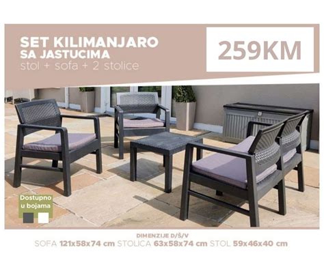 Baštenski vtni set KILIMANJARO sa jastucima Vrtni namještaj OLX ba