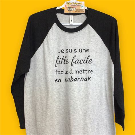 Chandail Unisexe Manche Raglan Fille Facile BrikarDesign Impression