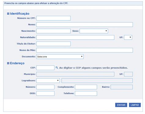 Como Alterar O Cpf Guia Da Receita Federal