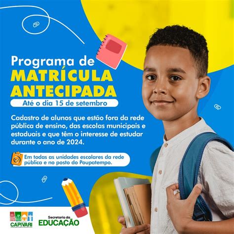 Secretaria Da Educação Inicia Programa De Matrícula Antecipada Para