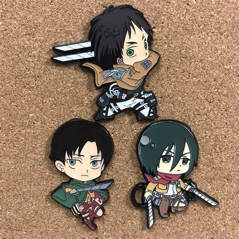 Attack On Titan Levi Ackerman Sword Fight Chibi Enamel Pin