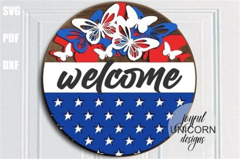 Independence Day Welcome Sign Svg Graphic By Joyfulunicorn · Creative