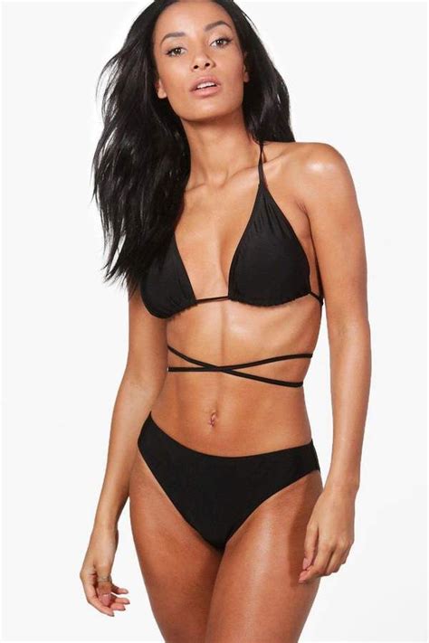 Barcelona Triangle Criss Cross Tie Bikini Boohoo Bikinis Tie