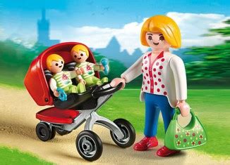 Playmobil Set 5573 Mother With Twin Stroller Klickypedia