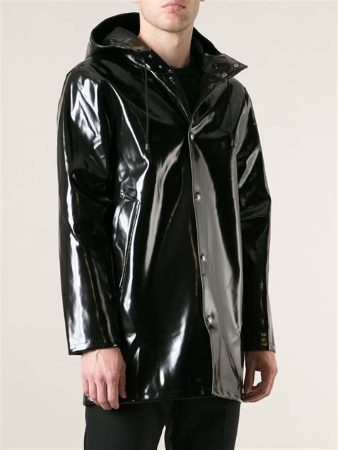 Stutterheim Stockholm Opal Raincoat Black Raincoat Mens Raincoat Pvc Raincoat Plastic