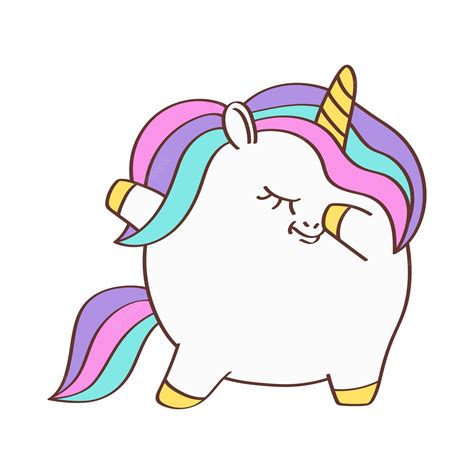 Cute Fat Unicorn Cartoon