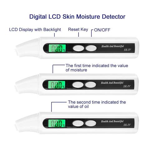 Analizador portátil de la piel monitor de humedad facial dispositivo