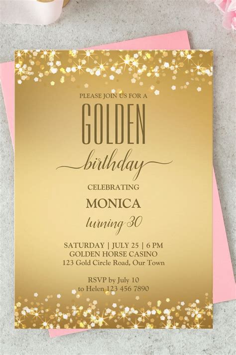 Adults Birthday Party Elegant Gold Minimalist Invitation Zazzle