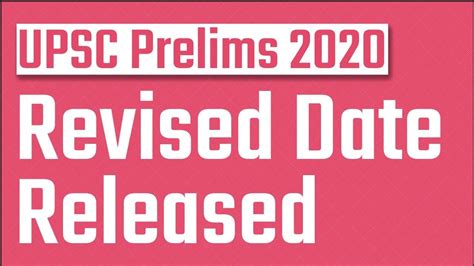 Watch Upsc Prelims 2020 Exam Date For Civil Services Date Sheet