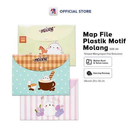 Jual Map Plastik Map File Plastik Kancing A Molang Motif Karakter