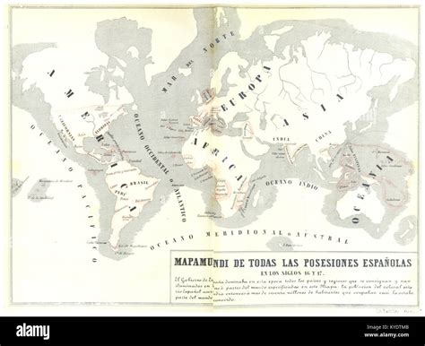 Tv1857 5 Mapa Mundi De Todas Las Posesiones EspaÑolas En Los