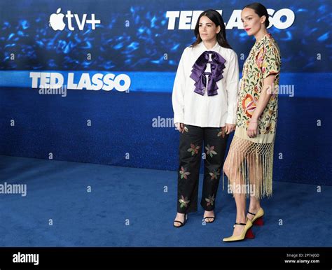 L R Abbi Jacobson And Jodi Balfour Arrives At The Apple Original Series Ted Lasso Season 3