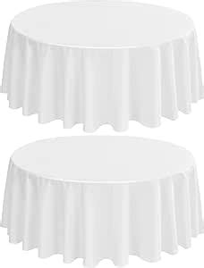 Lyafs Pack Round Tablecloth Inch White Polyester Table Cloth For