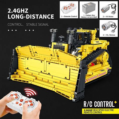 Building Blocks Moc App Mechanical Rc D11 Bulldozer Bricks Toys 22001