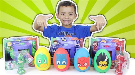 Pj Masks Play Doh Eggs Learning Colors With Toy Surprise Opening Anwar And Leah Youtube