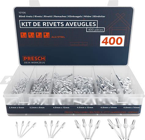 Ensemble De Rivets Aveugles En Aluminium Pack De 500 Rivets Alu Acier