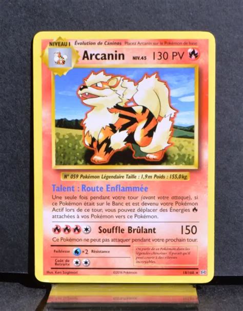 CARTE POKÉMON 18 108 Arcanin Niv 45 130 PV XY Évolutions NEUF FR EUR