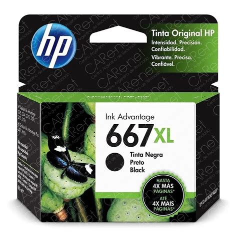 Cartucho Original HP 667XL Negro CARe Net