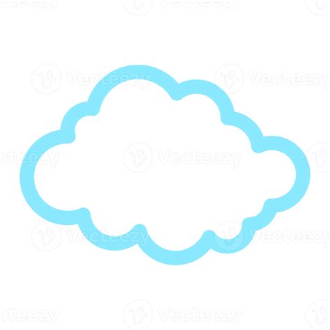 Simple Cloud Outline Illustration In Blue Color For Design Element