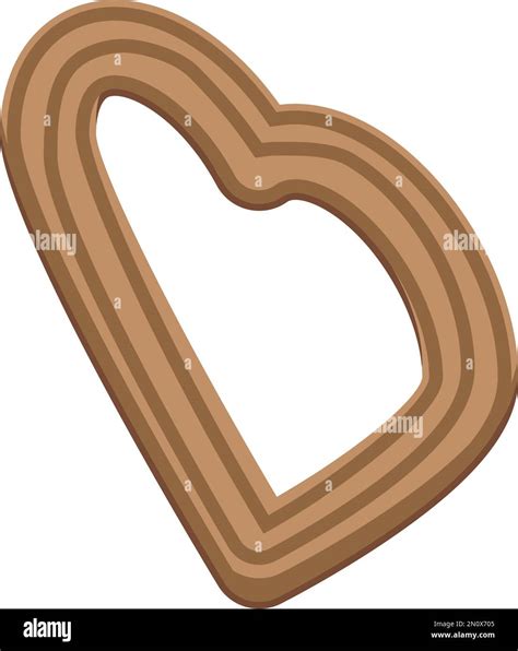 Heart Churro Icon Isometric Vector Spain Dessert Cute Food Stock