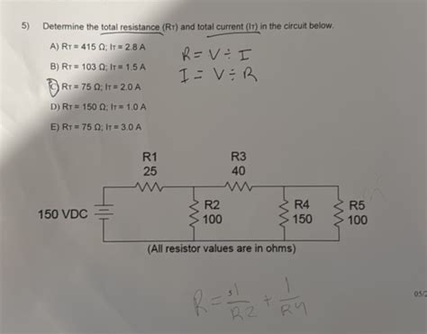 Determine The Total Resistance Rt And Total Studyx