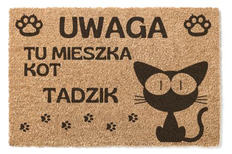 Wycieraczka Kokosowa Personalizowana Tu Mieszka Kot Imi Inkdast