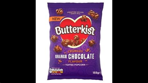 New Butterkist Crunchy Orange Chocolate Flavour Toffee Popcorn Review