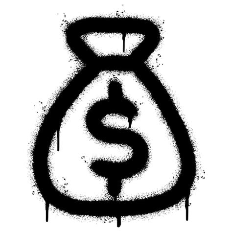 Premium Vector | Spray painted graffiti money bag icon sprayed isolated ...