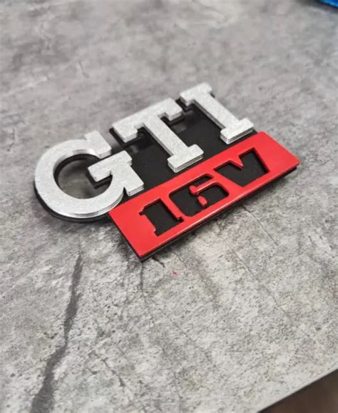 VW GOLF MK1 MK2 GTI 16V Schriftzug Emblem Kühlergrill Vorne NEU EUR 25